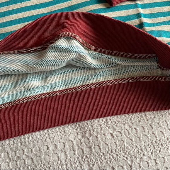 Free People Inspired Stripe Long Sleeve Crew Top Sweatshirt Oversized Small - Picture 7 of 9